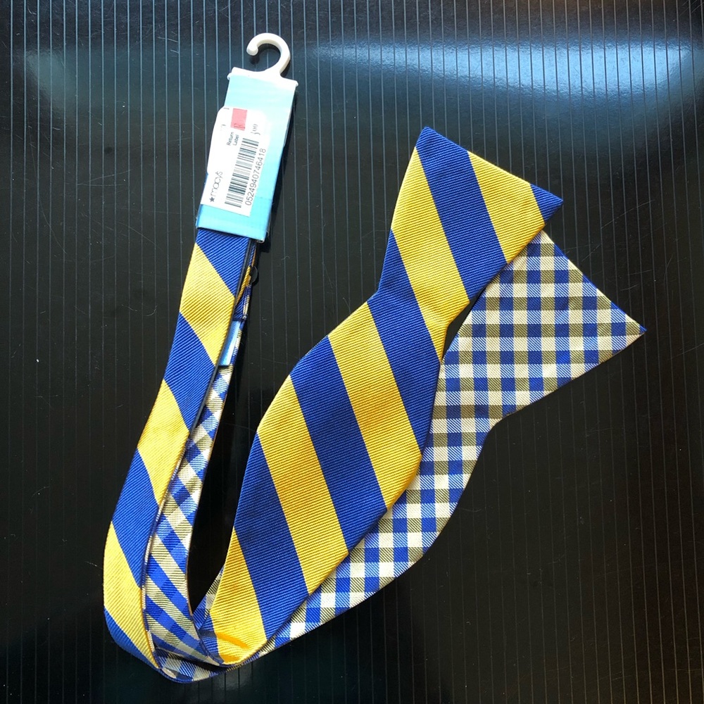 NWT Men’s Bow Tie Yellow Blue
